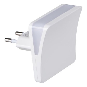 LED orijentaciono svetlo sa senzorom sumraka za utičnicu HOFI LED/0,28W/230V belo
