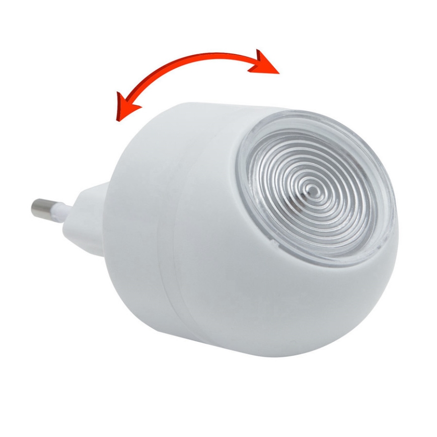 LED orijentaciono svetlo sa senzorom sumraka za utičnicu LED/1W/230V