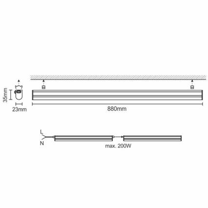 LED osvetljenje ispod ormarića LED/12W/230V 4000K