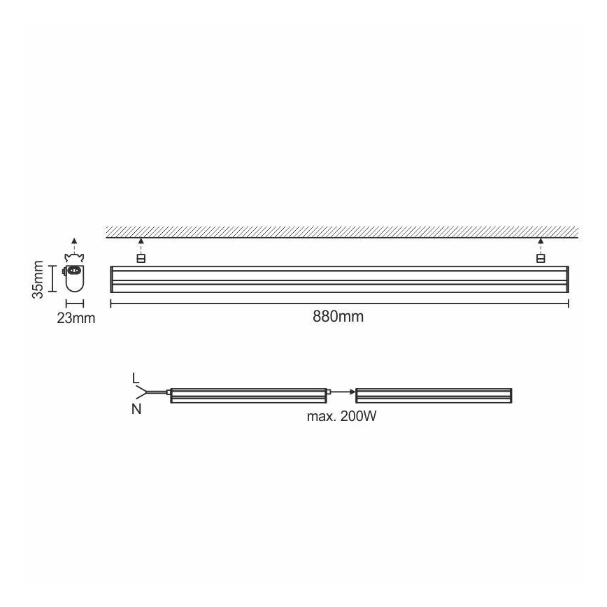 LED osvetljenje ispod ormarića LED/12W/230V 4000K