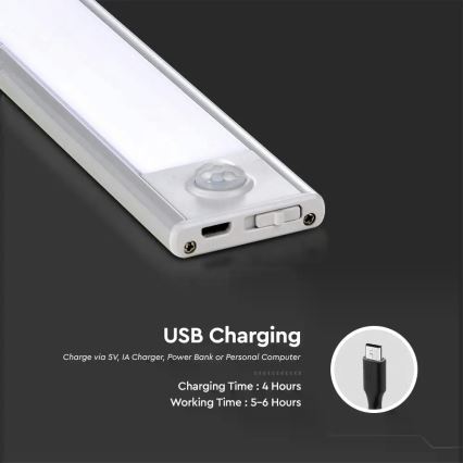 LED osvetljenje za ispod ormarića sa senzorom LED/1,5W/5V 1500 mAh 4000K