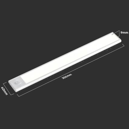 LED osvetljenje za ispod ormarića sa senzorom LED/1,5W/5V 1500 mAh 4000K