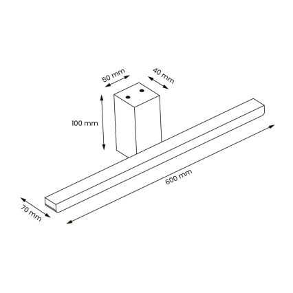 LED osvetljenje za kupatilsko ogledalo ARTEMIS LED/13,8W/230V 4000K 60 cm IP44 srebrna