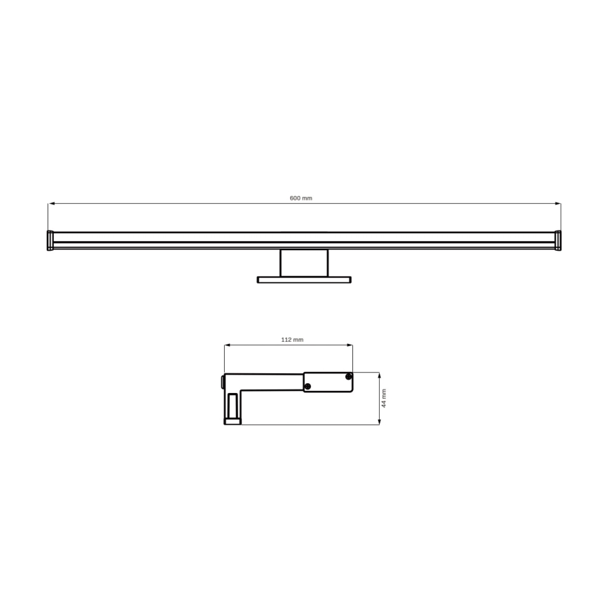 LED osvetljenje za kupatilsko ogledalo ELBA LED/12W/230V 4000K 60 cm IP44 crno