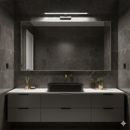 LED osvetljenje za kupatilsko ogledalo KLIMT LED/12W/230V 3000/4000/6000K 60 cm IP44 crno