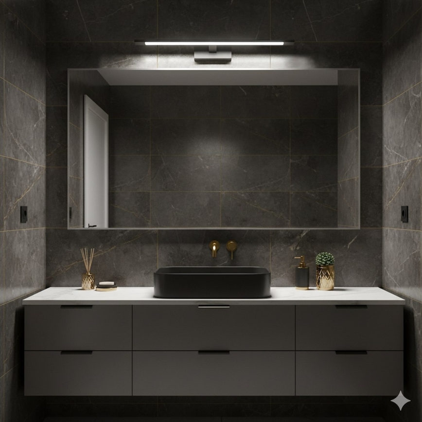 LED osvetljenje za kupatilsko ogledalo KLIMT LED/12W/230V 3000/4000/6000K 60 cm IP44 crno