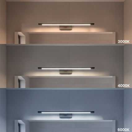 LED osvetljenje za kupatilsko ogledalo KLIMT LED/12W/230V 3000/4000/6000K 60 cm IP44 crno