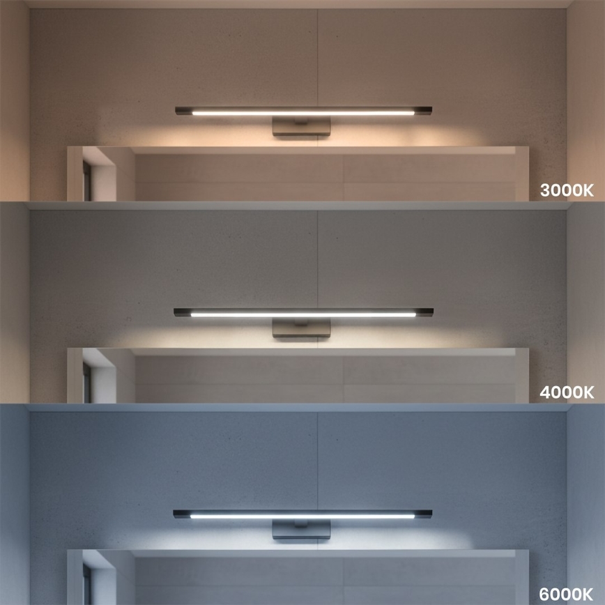 LED osvetljenje za kupatilsko ogledalo KLIMT LED/12W/230V 3000/4000/6000K 60 cm IP44 crno