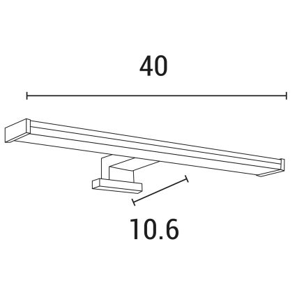 LED osvetljenje za kupatilsko ogledalo LED/8W/230V 3000K 40 cm IP44 sjajni hrom