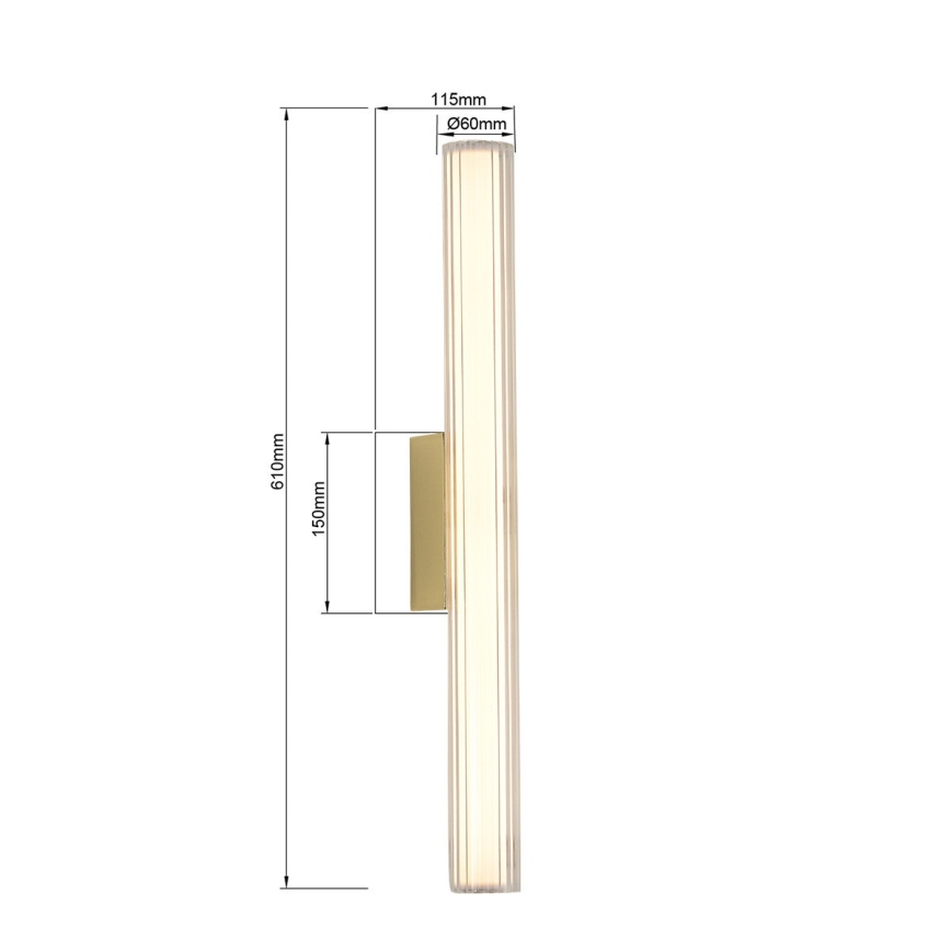 LED osvetljenje za kupatilsko ogledalo LINEA LED/12W/230V 3000/4000/6000K IP44 61 cm zlatno