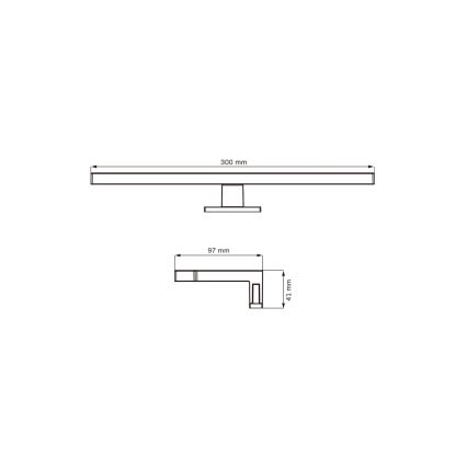 LED osvetljenje za kupatilsko ogledalo MILOS LED/5W/230V 4000K 30 cm IP44 crna