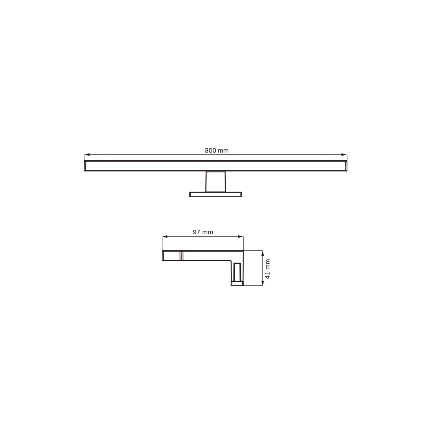 LED osvetljenje za kupatilsko ogledalo MILOS LED/5W/230V 4000K 30 cm IP44 crna