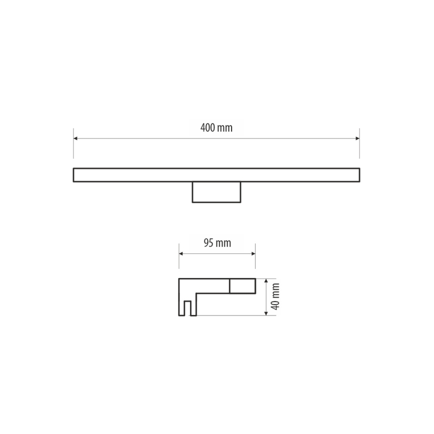 LED osvetljenje za kupatilsko ogledalo MIRROR LED/6W/230V 40 cm IP44 crna