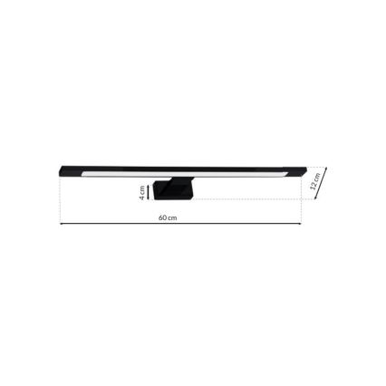 LED osvetljenje za kupatilsko ogledalo SHINE LED/12W/230V 60 cm IP44 crna