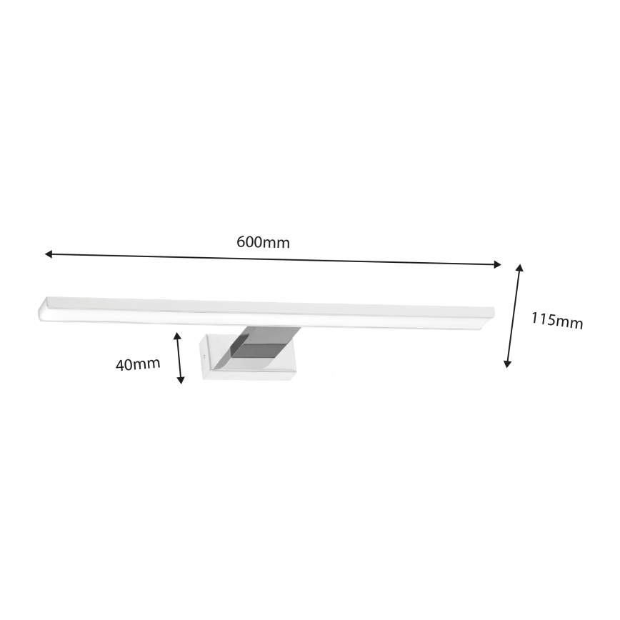 LED osvetljenje za kupatilsko ogledalo SHINE LED/13,8W/230V 60 cm IP44 bela/hrom