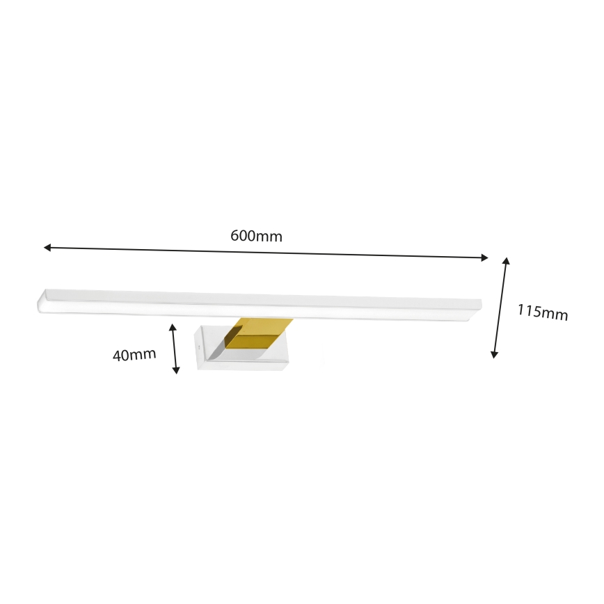LED osvetljenje za kupatilsko ogledalo SHINE LED/13,8W/230V 60 cm IP44 bela/zlatna