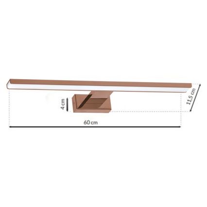 LED osvetljenje za kupatilsko ogledalo SHINE LED/13,8W/230V 60 cm IP44 roze zlato