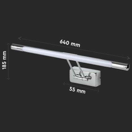 LED osvetljenje za ogledalo LED/13W/230V 3000K 64cm hrom