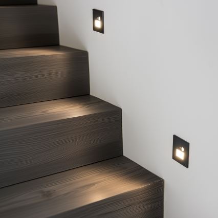LED stepenišno svetlo sa senzorom pokreta i sumraka LED/1,5W/230V 3000/4000/6000K crna