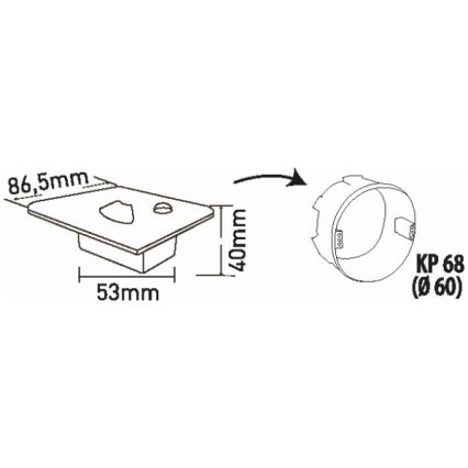 LED stepenišno svetlo sa senzorom pokreta i sumraka LED/1,5W/230V 3000/4000/6000K crna