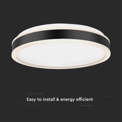 LED Plafonjera LED/24W/230V 4000K pr. 45 cm crno