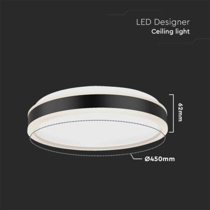 LED Plafonjera LED/24W/230V 4000K pr. 45 cm crno