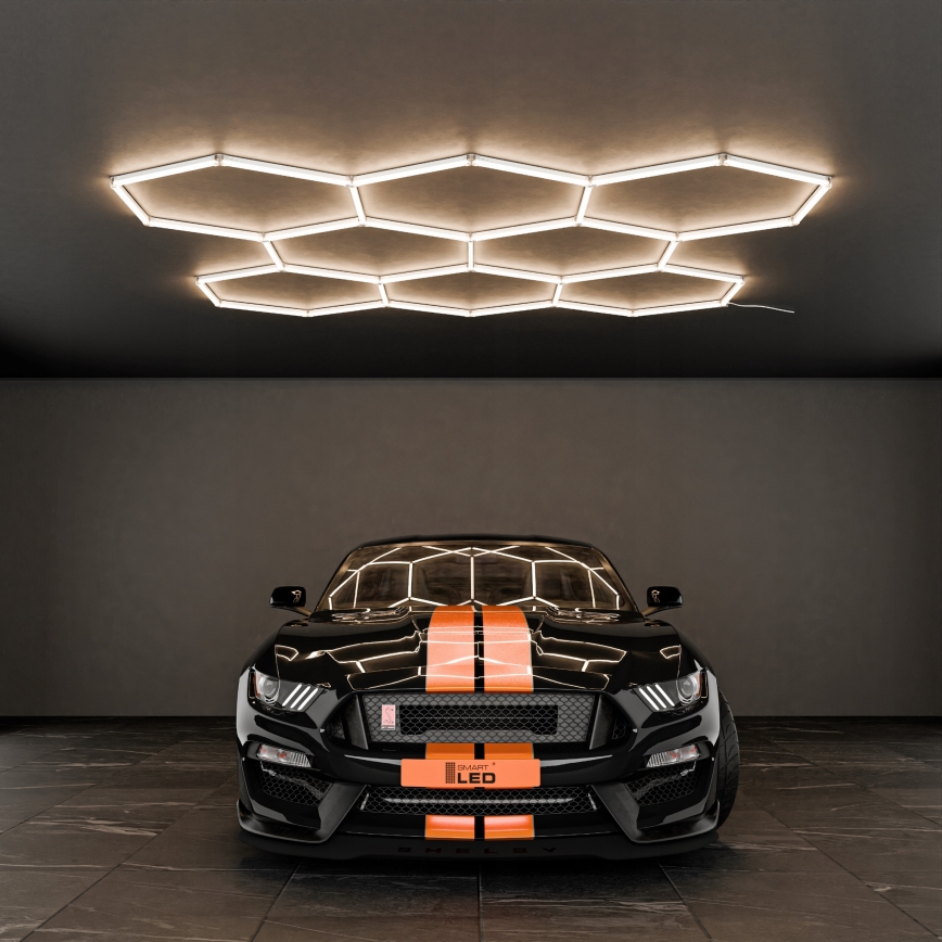 LED stropna svetiljka HEXAGON LED/350W/85-265V 4000K 313x298 cm CRI 90 IP44 bela