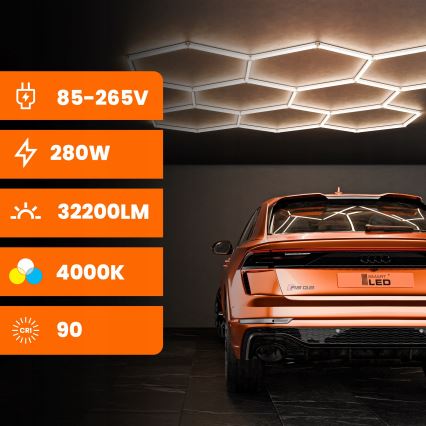 LED stropna svetiljka HEXAGON LED/350W/85-265V 4000K 313x298 cm CRI 90 IP44 bela