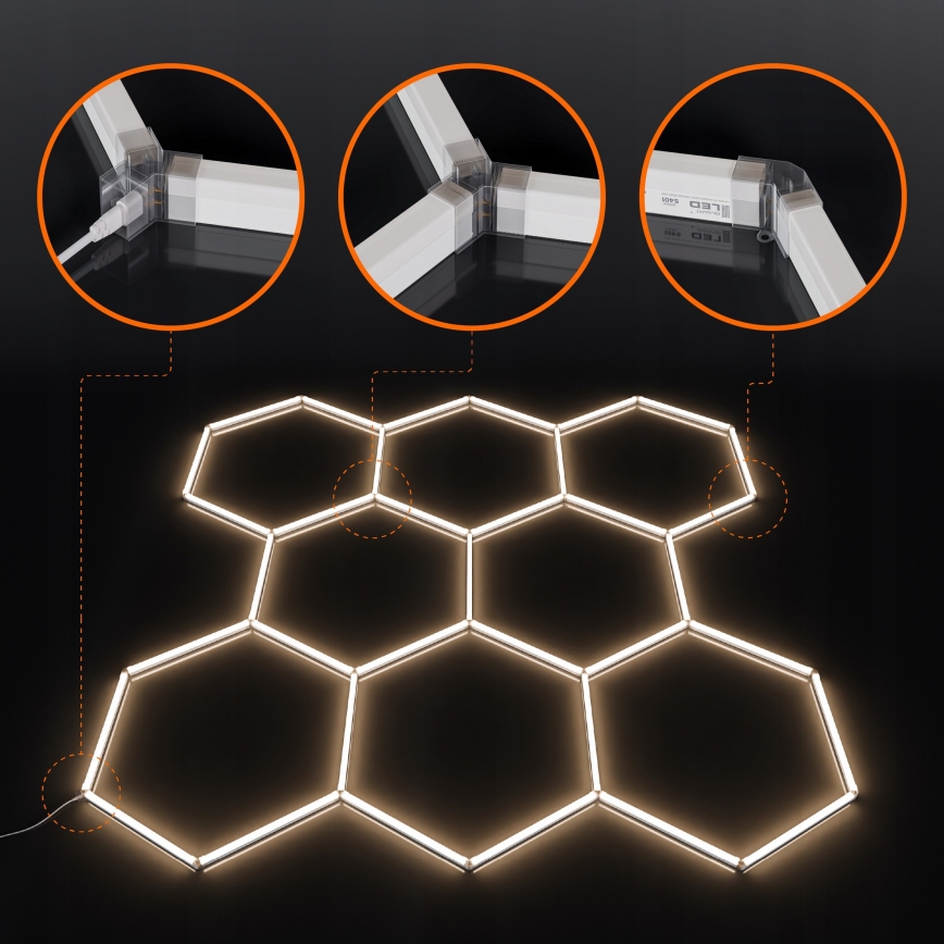 LED stropna svetiljka HEXAGON LED/350W/85-265V 4000K 313x298 cm CRI 90 IP44 bela