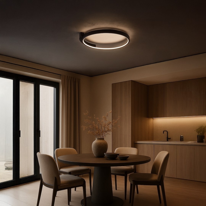 LED plafonjera LUNA LED/18W/230V prečnik 42,5 cm crna