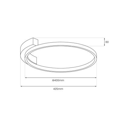 LED plafonjera LUNA LED/18W/230V prečnik 42,5 cm crna