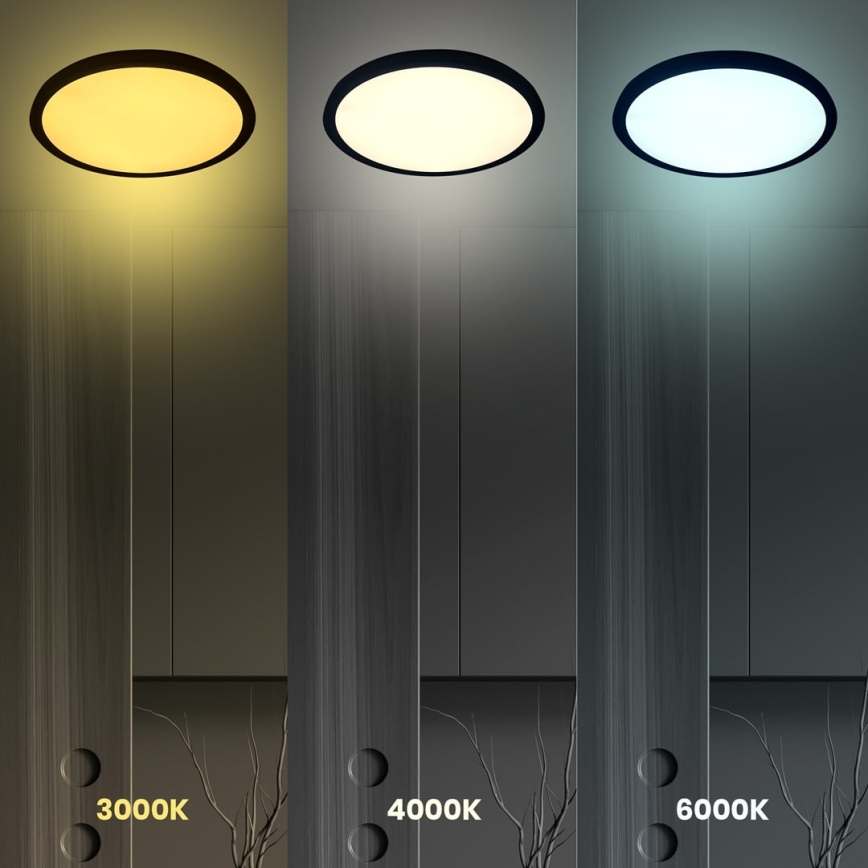 LED plafonjera MAQ LED/32W/230V 3000/4000/6500K IP40 crna