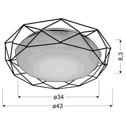LED plafonjera SVEN LED/24W/230V, prečnik 43 cm, sjajni hrom