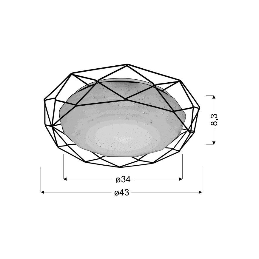 LED plafonjera SVEN LED/24W/230V, prečnik 43 cm, sjajni hrom