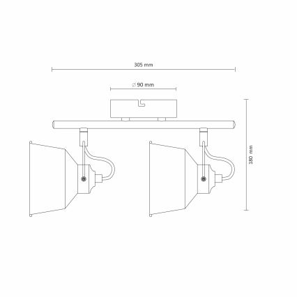 LED plafonska nadgradna svetiljka 2xE14/8W/230V