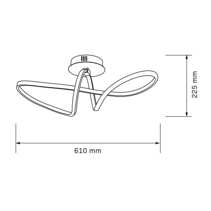 LED plafonska svetiljka FLAVIA LED/33W/230V 24x61 cm crna