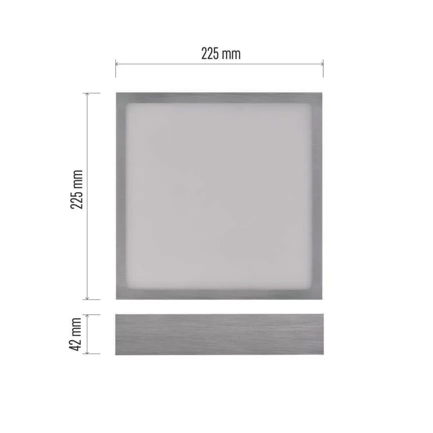 LED plafonsko svetlo NEXXO LED/21W/230 3000/3500/4000K 22,5x22,5 cm mat hrom