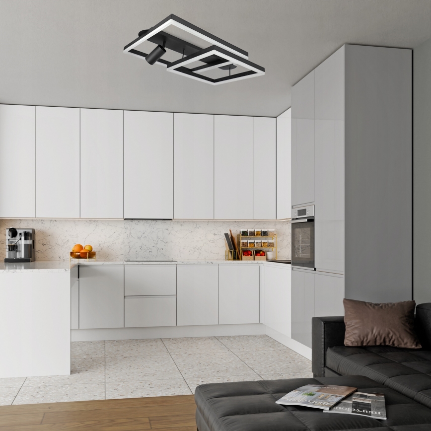 LED plafonska svetiljka LED/38W/230V + 1xGU10/30W crna