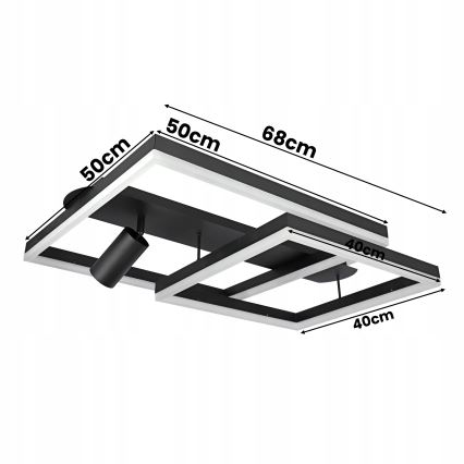 LED plafonska svetiljka LED/38W/230V + 1xGU10/30W crna