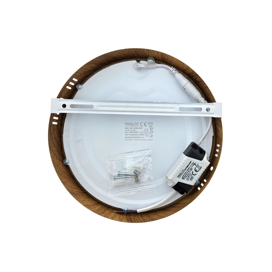 LED plafonska svetiljka RING LED/18W/230V 4200K prečnik 21 cm braon