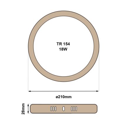 LED plafonska svetiljka RING LED/18W/230V 4200K prečnik 21 cm braon