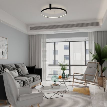 LED plafonska svetiljka RING S LED/34W/230V 3000/4000/6000K prečnik 60 cm crna