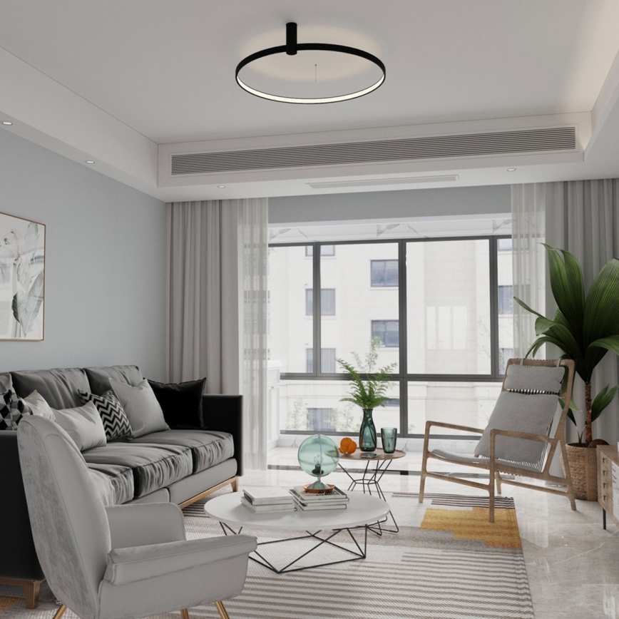 LED plafonska svetiljka RING S LED/34W/230V 3000/4000/6000K prečnik 60 cm crna