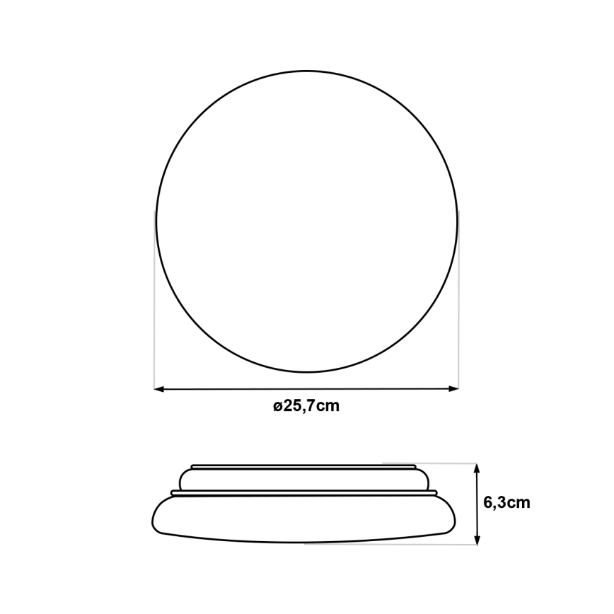 LED plafonska svetiljka sa senzorom pokreta LENA LED/12W/230V, prečnik 25,7 cm, bela