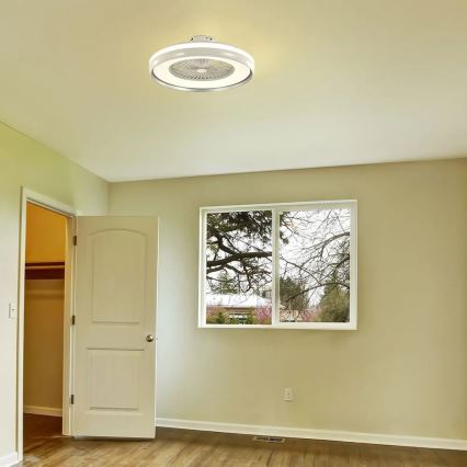 LED plafonsko svetlo sa ventilatorom LED/45W/230V 3000/4000/6500K sivo + daljinski upravljač