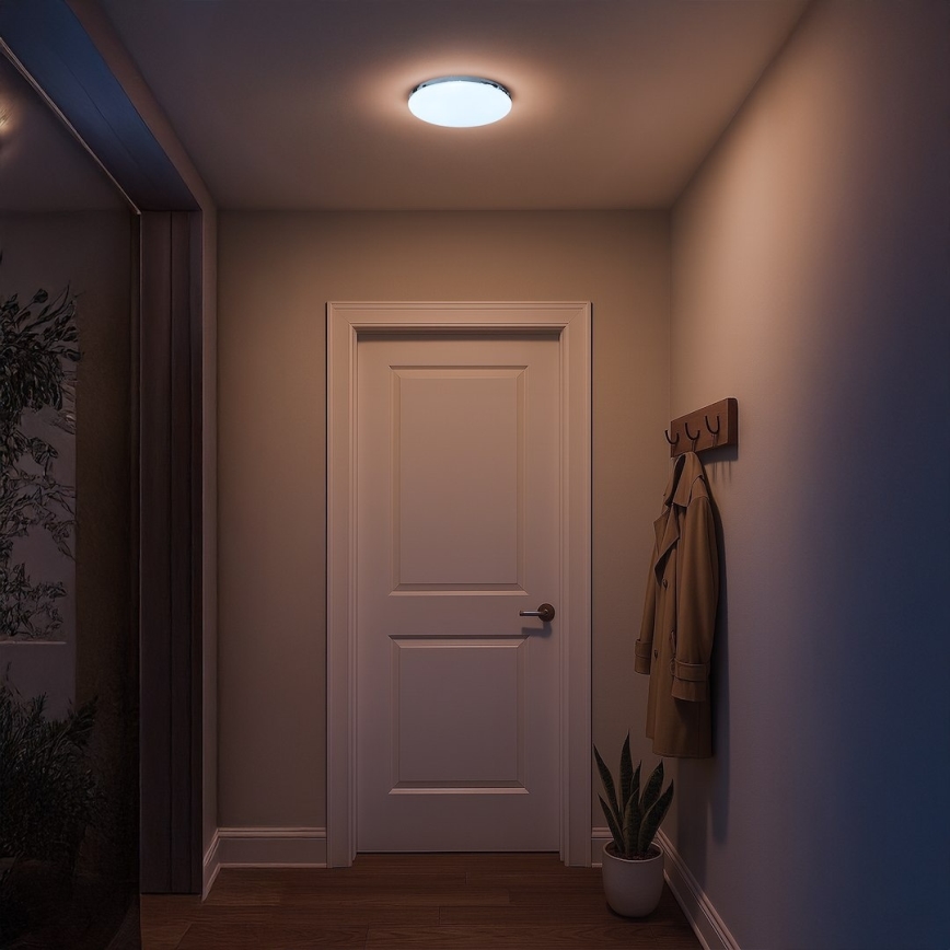 LED plafonska svetiljka za kupatilo MAYA LED/15W/230V, prečnika 33 cm, IP44, sjajni hrom