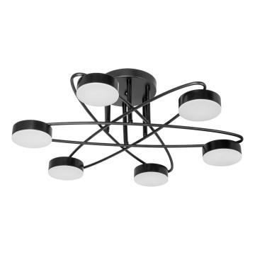 LED plafonski luster 6xLED/7W/230V 3000-6000K prečnik 60 cm crna