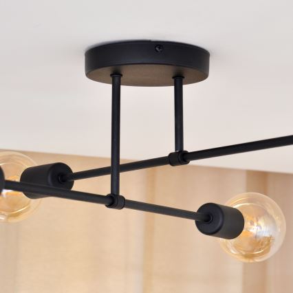 LED Plafonski luster CAMBRIDGE 4xE27/8W/230V crna