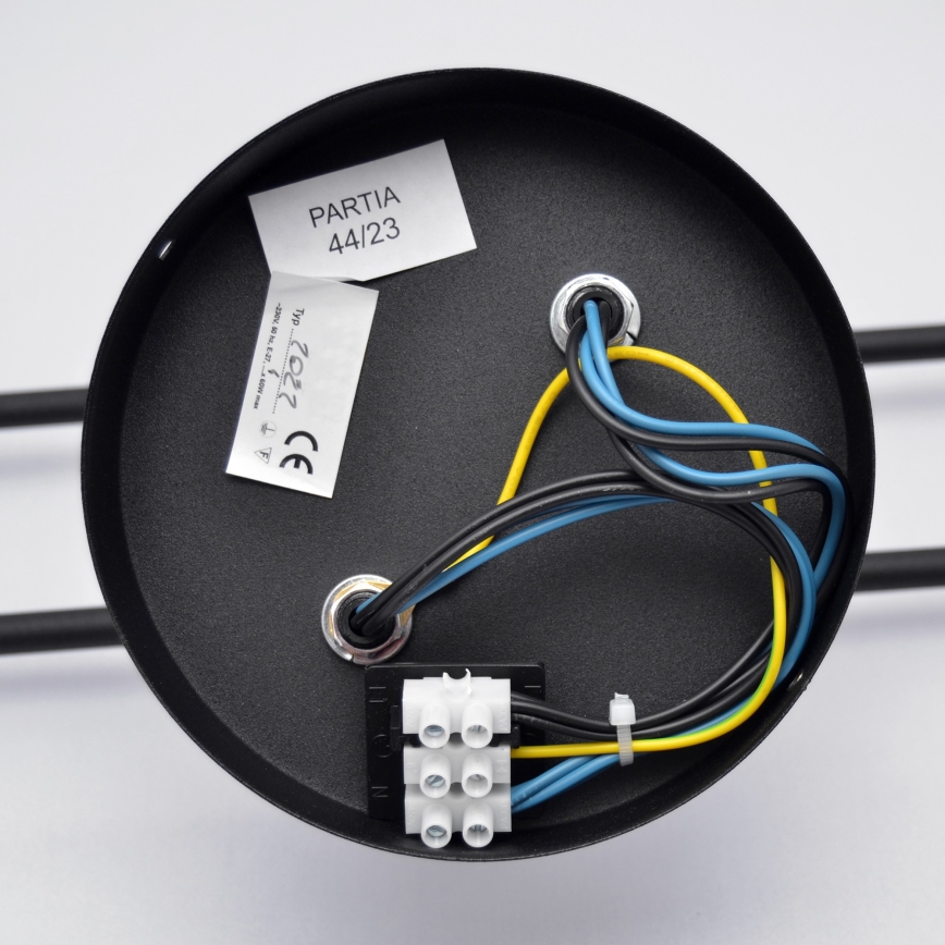 LED Plafonski luster CAMBRIDGE 4xE27/8W/230V crna