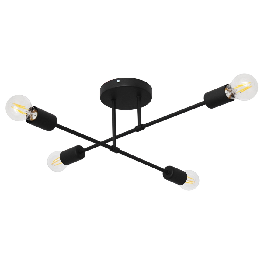 LED Plafonski luster CAMBRIDGE 4xE27/8W/230V crna